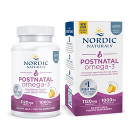 Nordic Naturals Postnatal, 1120mg de Omega, 60 cápsulas de gel sabor limón