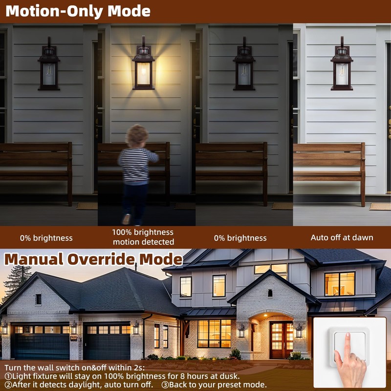 Roravilila Motion Sensor Outdoor Light Fixtures Oil Rubbed Bronze