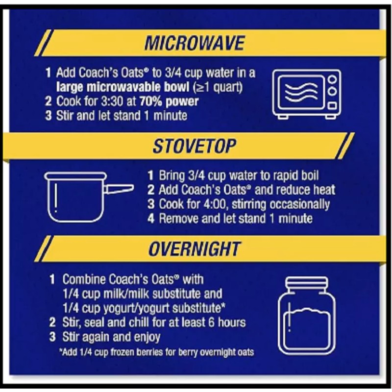 Coach's Oats 100% Whole Grain Oatmeal 3 Pound