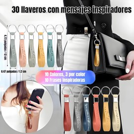 30 Pack Pulseras de Agradecimiento Llavero Inspirador de Silicona Regalos Motivacionales de Agradecimiento con Cita Inspiradora para Empresas Premios de Oficina Recuerdos de Fiesta de Regreso