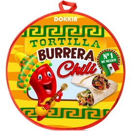 SOKKIA Tortilla Warmer Taco 12 Inch Insulated Cloth Pouch - Microwave Use Fabric Bag to Keep Food Warm and Fresh (Chilli Pepper Mexican Guitar Taco Burrito)