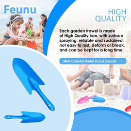 Mini Colorful Garden Hand Shovel, Metal Sand Shovels Tools for Kids Rust Resistant Spade Shovel for Planting, Transplanting, Weeding, Digging, Beach