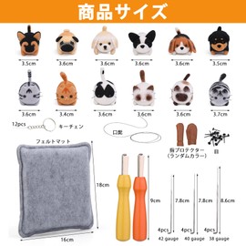 Wool Felt Kit, 12 Pieces, Needle Felt for Beginners, Instructions Included, Handmade, DIY Crafts, Basic Beginner Kit, Small Items, Handmade with Felt Foam Mat