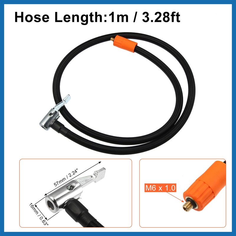A ABSOPRO 1m Car Tire Inflator Extension Hose with Lock