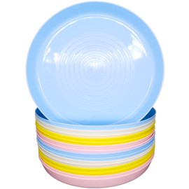 Bloomsworld 16 Toddler Plates Set, Reusable BPA Free Plastic, Picnic and Party Set for Boys and Girls