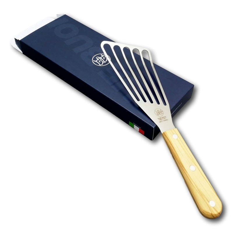 DUE BUOI Flexible Left Hand Turner Olive Wood Handle Spatula