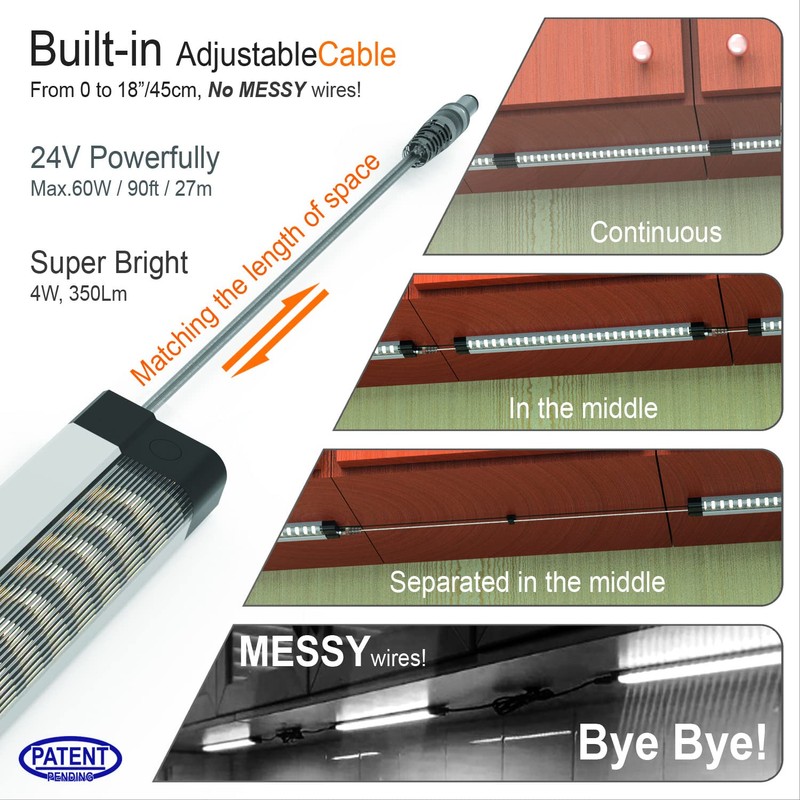 EBD Under Counter Lights Touch LED Under Cabinet Lighting Built-in