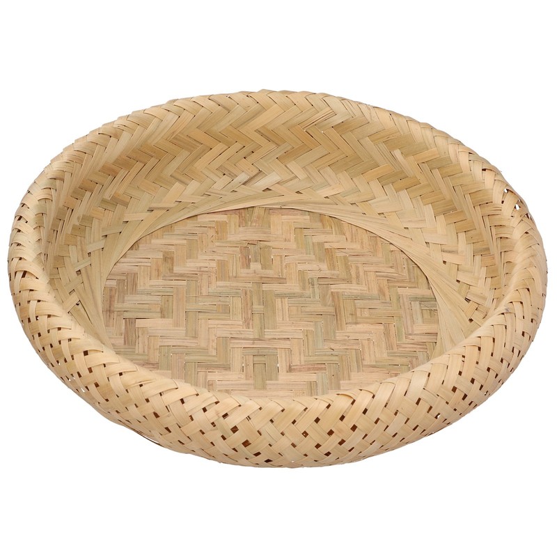 Round Bread Baskets Bamboo Hand Woven Fruits Vegetable Storage Basket