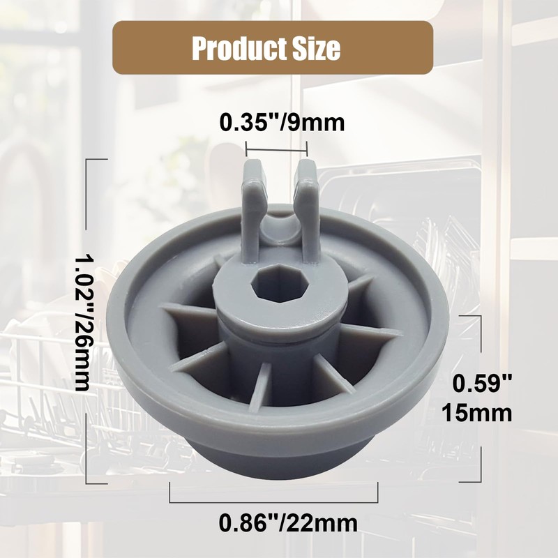 8Pcs Dishwasher Lower Wheel Assembly 611475 Replacement for Bosch Lower