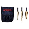 Amtech F0785 3 Piece high Speed Steel Step Drill Set