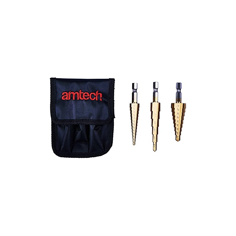 Amtech F0785 3 Piece high Speed Steel Step Drill Set