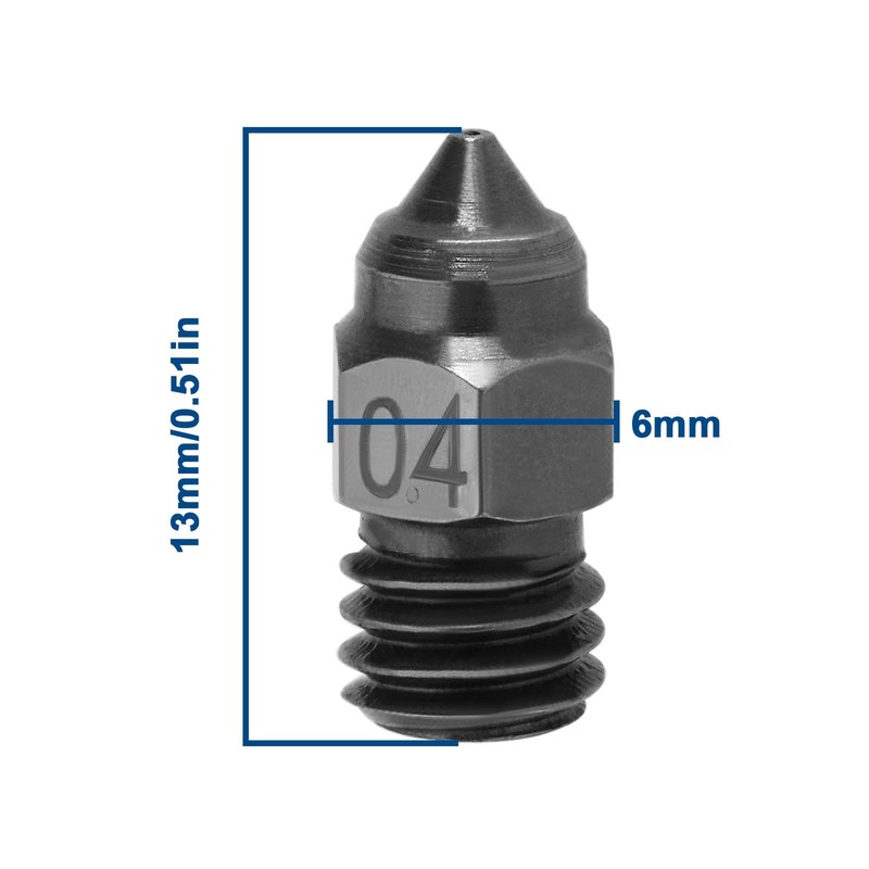 Be In Your Mind 2pcs 3D Printer Nozzle Hardened Steel