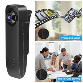 UYIKOO UYIKOO Mini Body Camera 1080P FHD Body Cam with Ultra-Wide Angle Lens, 360 Minutes for Recording Portable Wearable Camera with Night Vision for Work, Traveling and Outdoor Activities