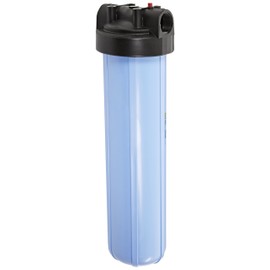 Pentair Pentek 150235 Big Blue Filter Housing, 1 1/2" NPT #20 Whole House Heavy Duty Water Filter Housing with High-Flow Polypropylene (HFPP) Cap and Pressure Relief Button, 20-Inch, Black/Blue
