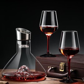 Newyond Wine Decanter, Red Wine Carafe, Iceberg base decanter, Decanter gift box, Wine lovers gift box.