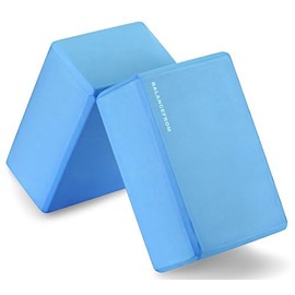 Fitvids Set of 2 High Density Premium EVA Yoga Blocks, 9"x6"x4" Each, Pair, Blue