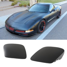 PFRREOR 2PCS Headlight Cover for Corvette C5 1997-2004 Factory Style OE Replacement Part ABS Plastic Driver Side Passenger Side (Matte Black)