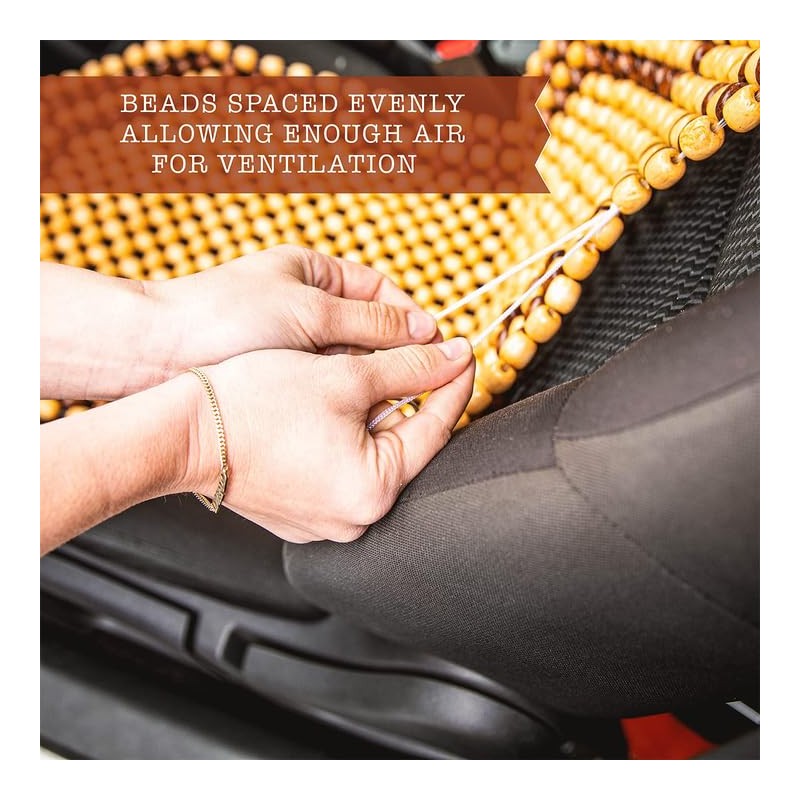 Zone Tech Beaded Seat Cover for Cars Cooling, Massage Cushion,