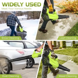 Lightweight Cordless Leaf Blower - 2 Batteries & Charger Included- 2 Speed Modes