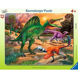 Ravensburger 5094 Children's Puzzle-05094 Spinosaurus Frame Puzzle for Children from 4 Years with 42 Pieces, Colour: Orange, M
