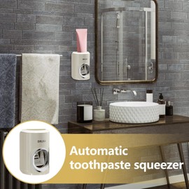 Toothpaste Dispenser - Toothpaste Pump Dispenser - Auto Smart Organizer Rack Wall Mounted Gadgets for Home RV Family