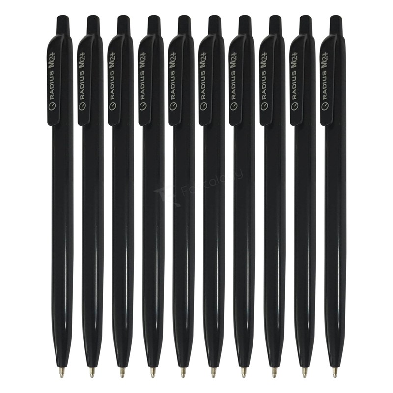 Retractable Ballpoint Pens, 1.0mm Medium Point, BLACK, Pack of 10,