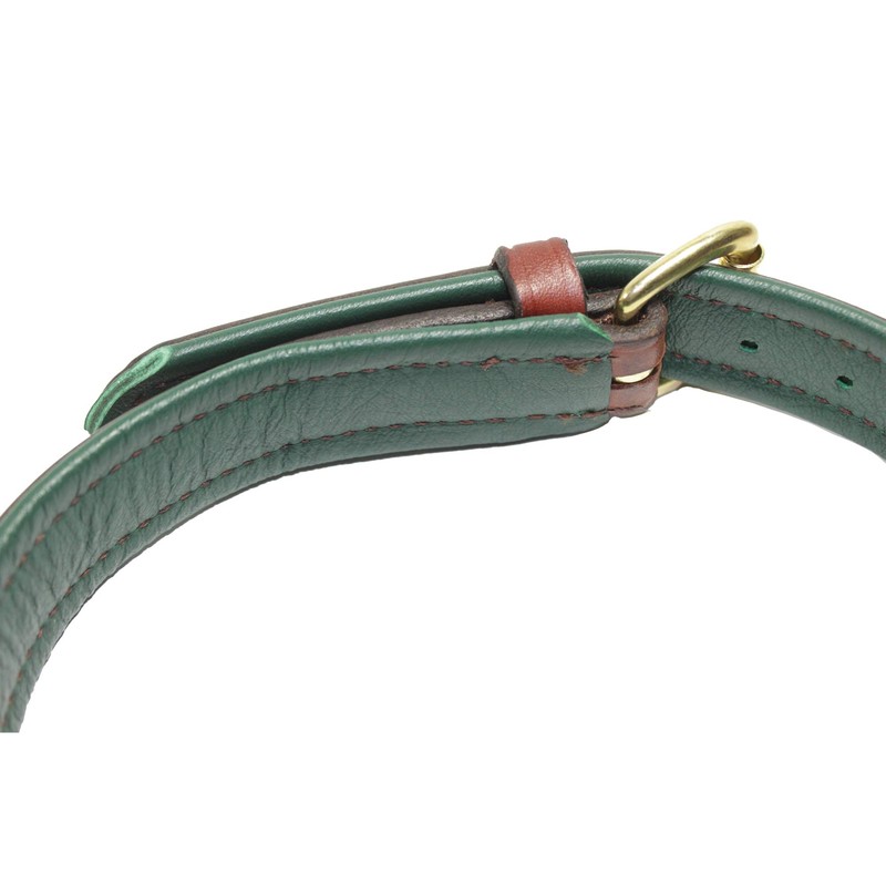 2 Red Dogs Custom Padded Leather Dog Collar - Havana/Hunter