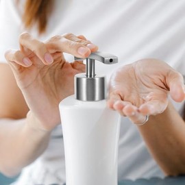 DOITOOL Dispensador De Loción De Repuesto De Jabón De Acero Reemplazo Botellas Redondas Cabezal De Dispensador De Jabón De Acero Inoxidable Cabeza De