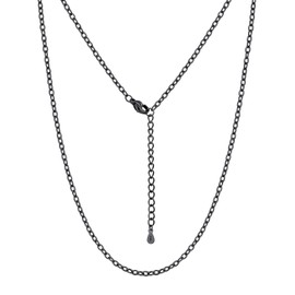 Silvora 18 Inch Black Chain Necklace,Black Necklace Chain Stainless Steel Necklace Black Necklaces for Women