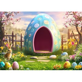 SJOLOON Easter Backdrop Grass Easter Egg Photo Backdrop for Easter Photography Baby Shower 12766(7x5FT)