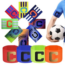 Pack of 12 Captain's Armband Children's Adjustable Captain's Armband Football Multicoloured Player's Armband Elastic Captain's Bracelet Football for Children Adults Junior Many Sports