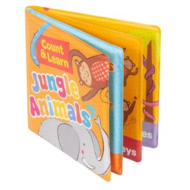 Pack of 2 Baby Bath Books Educational Number Letters Stimulating Sensory Interactive Jungle Colours Animals
