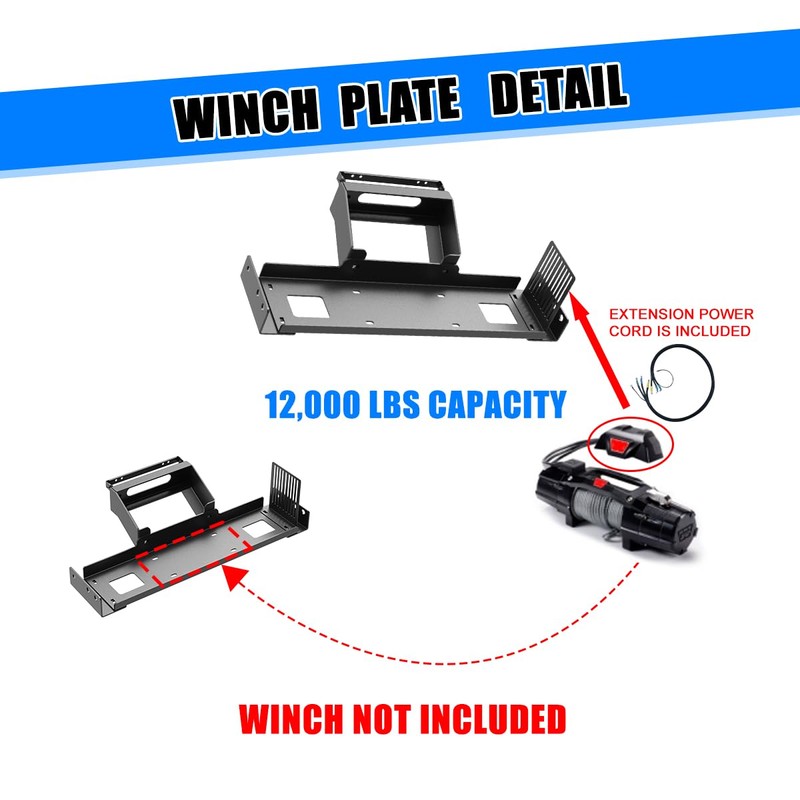 WOLFSTORM Winch Mount Plate for 2019-2024 Ram 2500/3500 (Exclude Diesel
