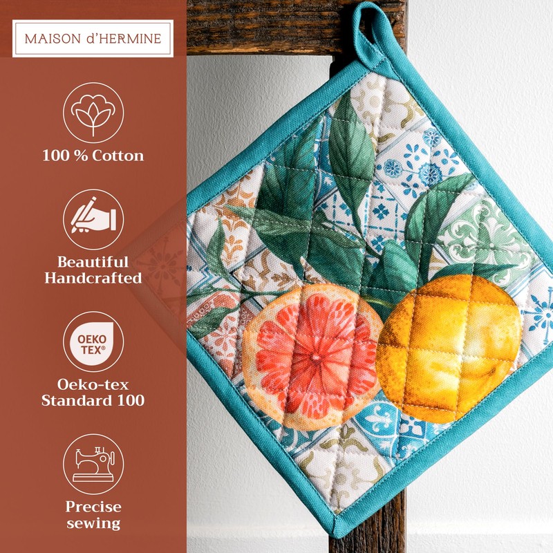 Maison d' Hermine Pot Holders 100% Cotton Heat Resistant Potholders