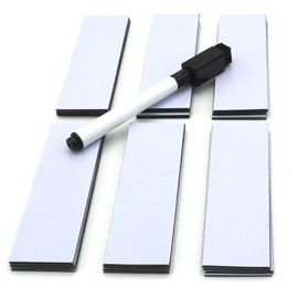 MODERN WAVE - Reusable Magnetic Stripes Labels for School/Office/Home/Warehouses/Shelves/Whiteboards 10 x 3 cm (White, 42 pcs)