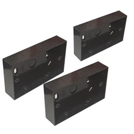 Black Electrical Surface Pattress Box (2 GANG 3 PACK)
