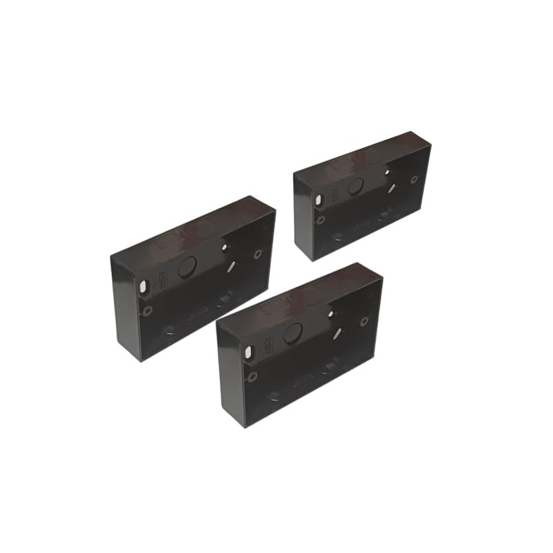 Black Electrical Surface Pattress Box (2 GANG 3 PACK)