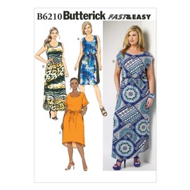 Butterick Patterns B6210KK0 B6210 Women's/Women's Petite Dress, KK (26W-28W-30W-32W)