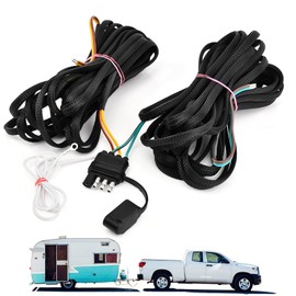 22FT 4 Pin 5 Wire Trailer Wiring Harness, Nylon Net Flat Wishbond Trailer Light Kit, Trailer Connector for Re-Wiring The Tail Lights, Brake Lights, and Turn Signals on Trailers, Rvs, and Boats