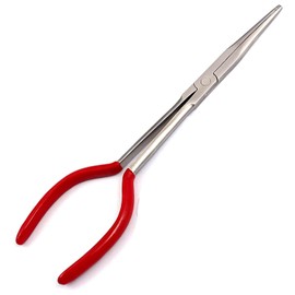 LAJA Imports 11 Inch Long Straight Nose Pliers Red Grip