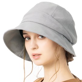LOUN Sea Women's Hat, Large Size, Light UV Aerial Hat, Cool to Touch, Wide Brim, Full Light Blocking, UV Protection, Includes Chin Strap, gray