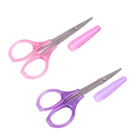 2 Pcs Small Scissors for Crafting,Craft Scissors Small for School,Straight Mini Scissors,Sharp Sewing Scissors for Fabric Cutting,Purple and Pink Scissors for Embroidery,Quilting,Paper Cutting
