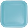 Unique 46861 Square Paper Plates-18 cm-Teal Colour-Pack of 16