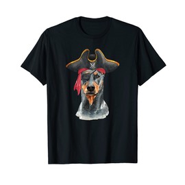 Doberman In Pirate Costume Dobbie Lovers Gift T-Shirt