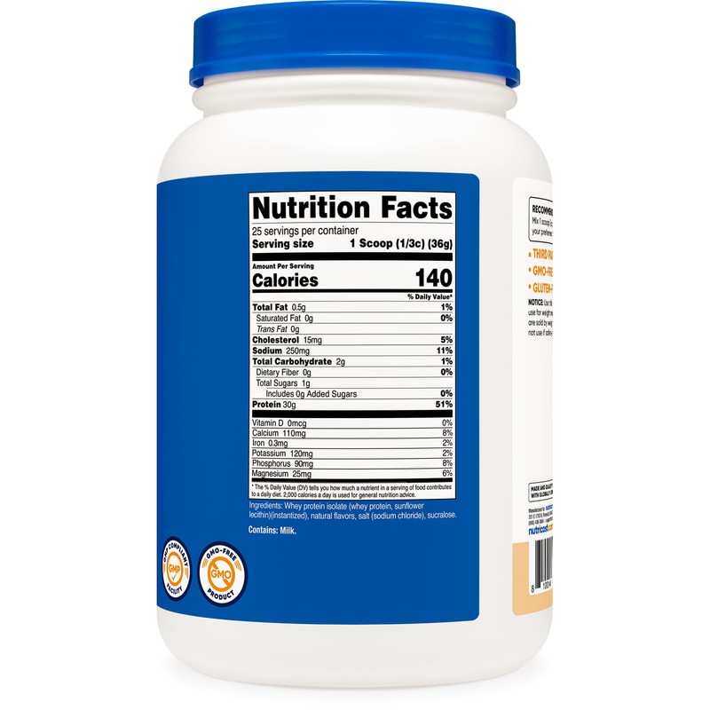 Nutricost Whey Protein Isolate Powder (Cake Batter, 2LBS)