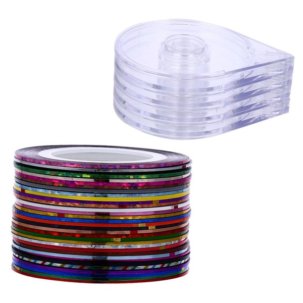 Mikinona 120pcs Nail Art Silver Thread Stickers Nail Art Strips