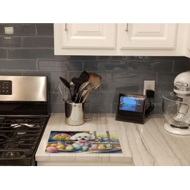 Caroline's Treasures DAC6763LCB Decorating Easter Bichon Frise Glass Cutting Board Decorative Tempered Glass Kitchen Cutting and Serving Board Large Size Chopping Board