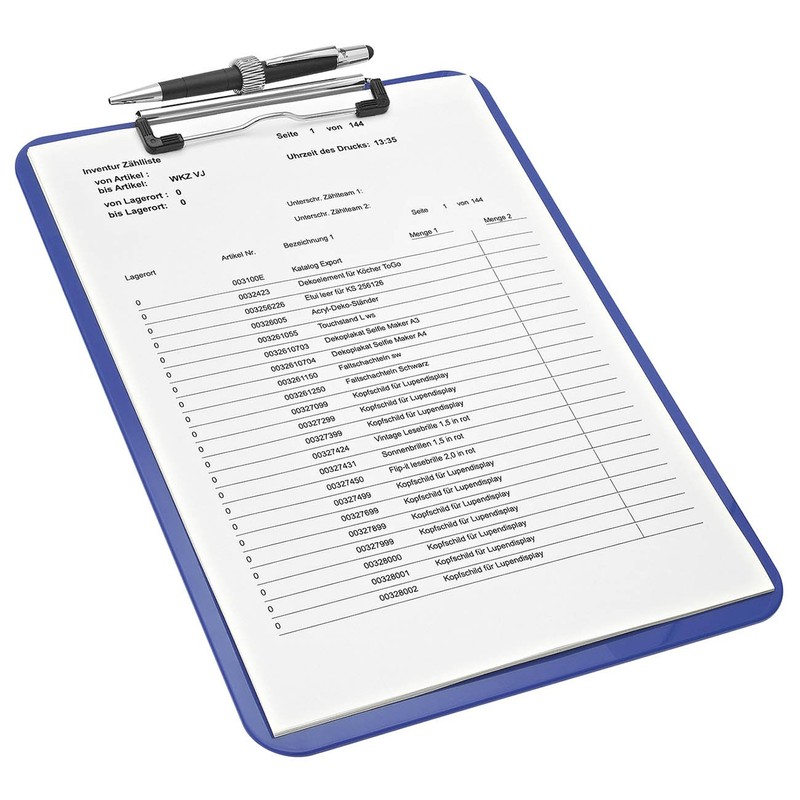 Wedo 576603 A4 Clipboard in with Pen Holder - Blue