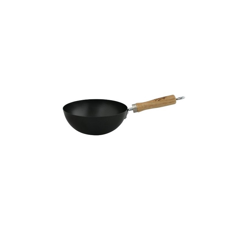 Dexam 12108508 Non Stick Carbon Steel Wok with Wood handle