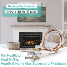 Hipoilk 4021-733 Propane Gas Pilot Assembly for Heatilator, Heat-N-Glo Gas Stoves and Fireplaces, 25661 Fireplace Pilot Assembly with Thermocouple Thermopile for Heatilator GNDC30, GNDC33, GNDC36